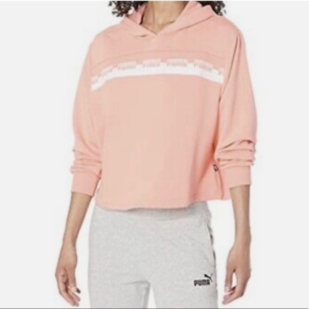 Puma Amplified Cropped Hoodie Apricot Blush
